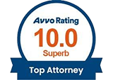 Avvo Rating 10.0 Superb Top Attorney badge